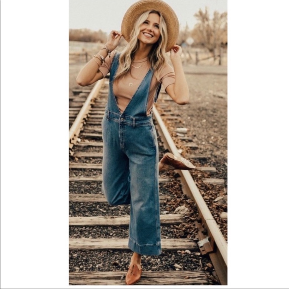 Free people denim overalls